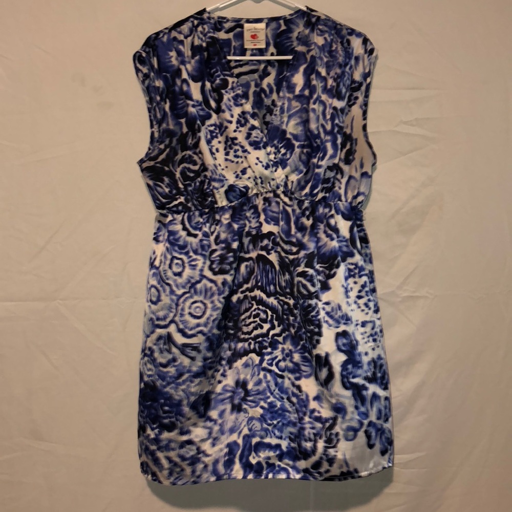 Satin floral maternity babydoll dress shirt